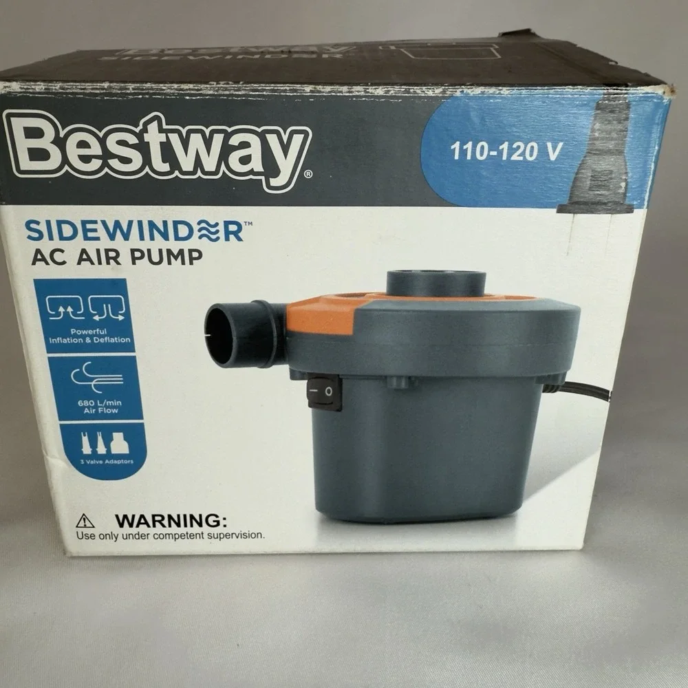AC Air Pump 110-120V Plug In Bestway Sidewinder Inflation and Deflation Camping
